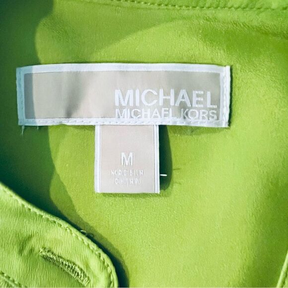 Michael Kors Sleeveless Lemon Lime Buttoned Down Blouse size M - Picture 6 of 7